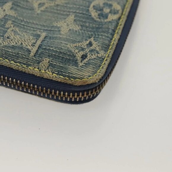 LOUIS VUITTON Monogram Denim Mini Zippy Wallet Wallet Blue M95342 LV Auth 135447 - Picture 10 of 13